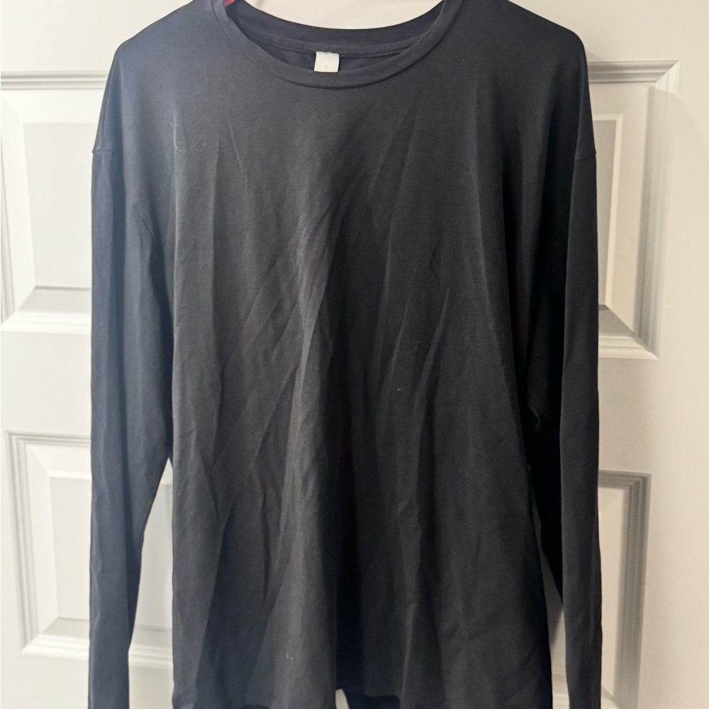 Classic Black Long Sleeve Open Back Shirt